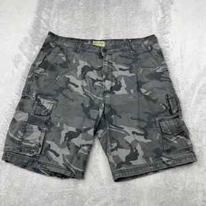Rustic Ridge Mens Grey Camo Ripstop Cargo Shorts Size 40 Grey Charcoal Outdoor